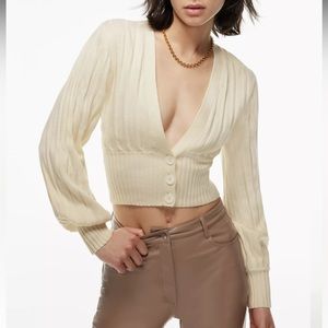 Aritzia Wilfred Plunge Front Cardigan
